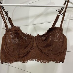 Aerie Real Power Unlined Balconette Sunflower Lace Bra
